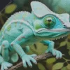 Blue And Green Chameleon Diamond Painting