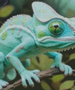 Blue And Green Chameleon Diamond Painting