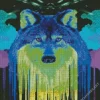 Blue And Green Wolf Art Diamond Painting