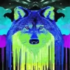 Blue And Green Wolf Art Diamond Painting