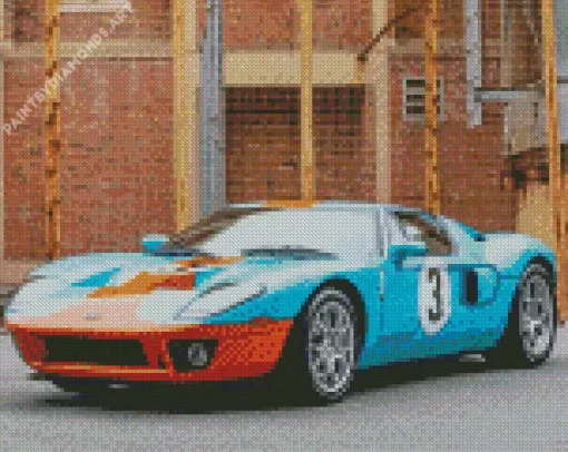 Blue And Orange GT40 Diamond Painting