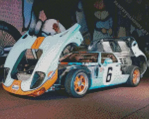 Blue And Orange GT40 Car Diamond Painting