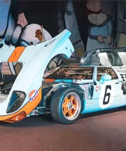 Blue And Orange GT40 Car Diamond Painting