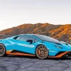 Blue And Orange Lamborghini Diamond Painting