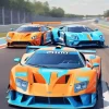 Blue And Orange Race Cars Diamond Painting