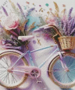 Blue And Pink Bike Diamond Painting