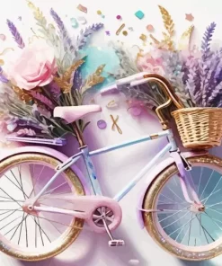 Blue And Pink Bike Diamond Painting