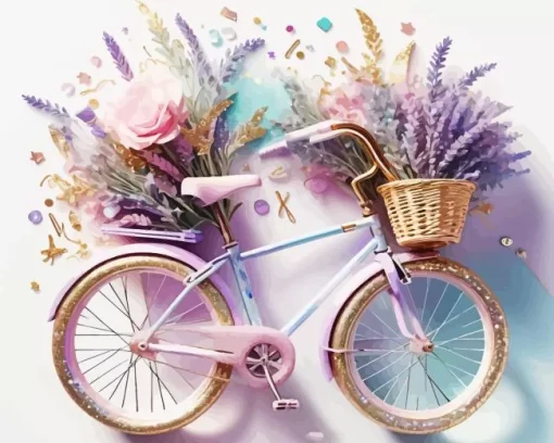 Blue And Pink Bike Diamond Painting