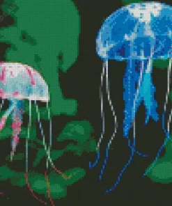 Blue And Pink Jellyfish Diamond Painting