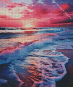 Blue And Pink Sunset Diamond Painting