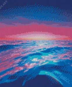 Blue And Pink Sunset Sea Diamond Painting