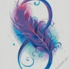 Blue And Purple Feather Diamond Painting