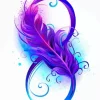 Blue And Purple Feather Diamond Painting