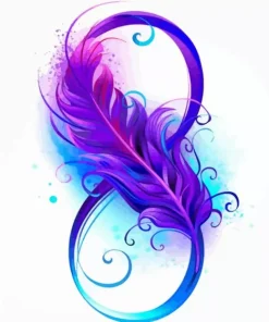 Blue And Purple Feather Diamond Painting