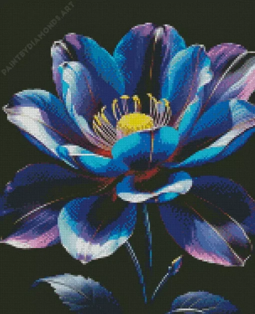 Blue And Purple Lotus Flower Diamond Painting