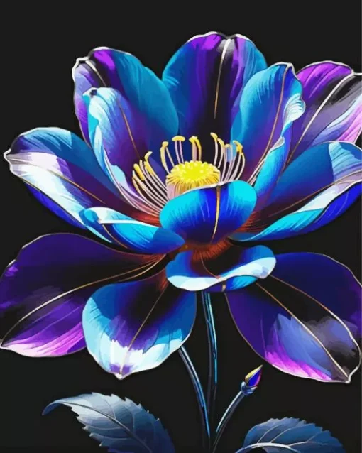 Blue And Purple Lotus Flower Diamond Painting