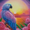 Blue And Purple Parrot Diamond Painting