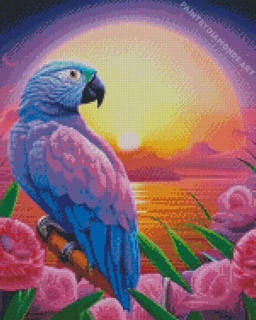 Blue And Purple Parrot Diamond Painting