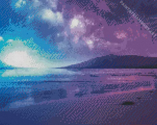 Blue And Purple Sunset Diamond Painting