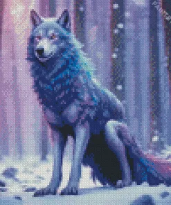 Blue And Purple Wolf Diamond Painting