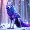 Blue And Purple Wolf Diamond Painting