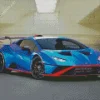 Blue And Red Lamborghini Diamond Painting