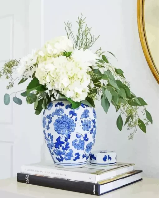 Blue And White Flower Vase Diamond Painting