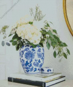 Blue And White Flower Vase Diamond Painting