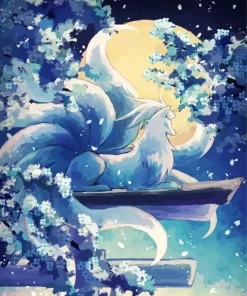 Blue And White Fox Pokemon Diamond Painting