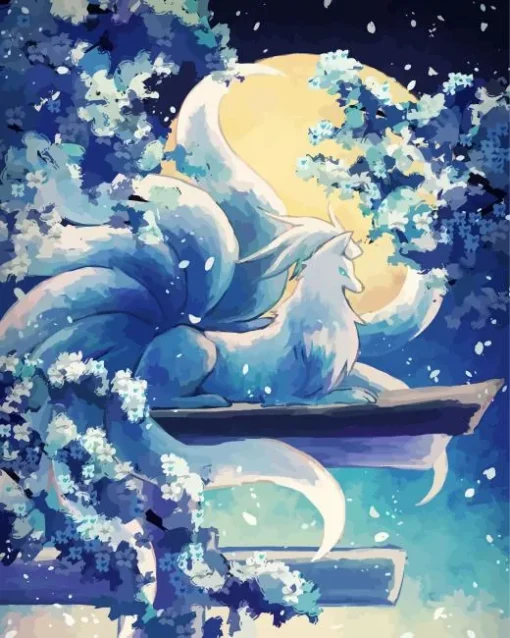 Blue And White Fox Pokemon Diamond Painting