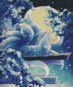 Blue And White Fox Pokemon Diamond Painting