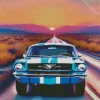 Blue And White Mustang Diamond Painting