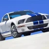 Blue And White Mustang Car Diamond Painting