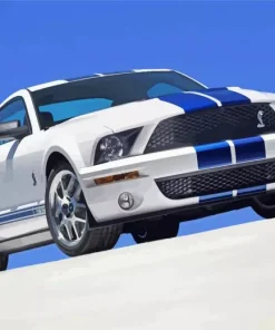 Blue And White Mustang Car Diamond Painting