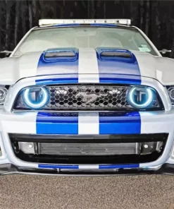 Blue And White Mustang Sport Car Diamond Painting