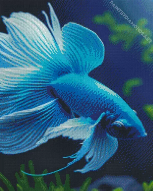 Blue Betta Fish Underwater Diamond Painting