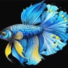 Blue Black And Yellow Fish Diamond Painting