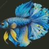 Blue Black And Yellow Fish Diamond Painting