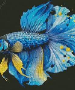 Blue Black And Yellow Fish Diamond Painting