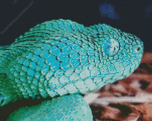 Blue Bush Viper Diamond Painting