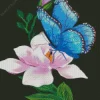 Blue Butterfly And Flower Diamond Painting