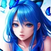 Blue Butterfly Girl Diamond Painting