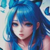 Blue Butterfly Girl Diamond Painting