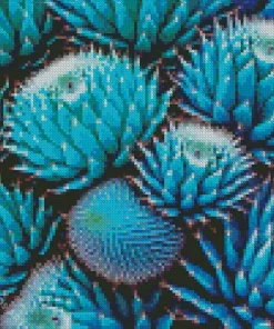 Blue Cactus Diamond Painting