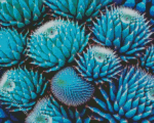 Blue Cactus Diamond Painting