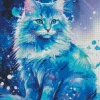 Blue Cat Art Diamond Painting