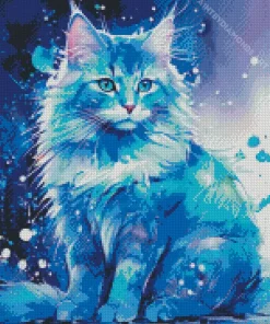 Blue Cat Art Diamond Painting