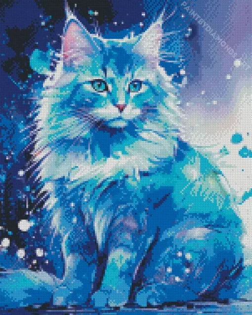 Blue Cat Art Diamond Painting