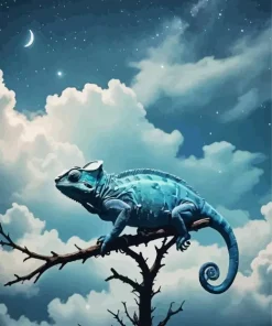 Blue Chameleon Diamond Painting