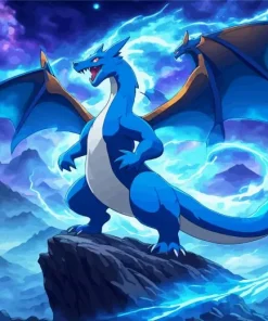 Blue Charizard Diamond Painting